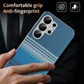 Samsung Galaxy S26 Ultra Checkered Pattern Smart View Flip Case with Card Slot - Blue