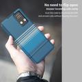 Samsung Galaxy S26 Ultra Checkered Pattern Smart View Flip Case with Card Slot - Blue