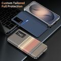 Samsung Galaxy S26 Ultra Checkered Pattern Smart View Flip Case with Card Slot - Brown