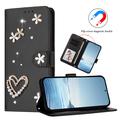 Samsung Galaxy S26 Ultra Hearts and Flowers Wallet Case - Black