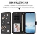 Samsung Galaxy S26 Ultra Hearts and Flowers Wallet Case - Black