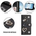 Samsung Galaxy S26 Ultra Hearts and Flowers Wallet Case - Black