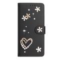 Samsung Galaxy S26 Ultra Hearts and Flowers Wallet Case - Black