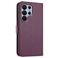 Samsung Galaxy S26 Ultra Hearts and Flowers Wallet Case - Dark Purple