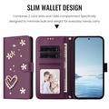 Samsung Galaxy S26 Ultra Hearts and Flowers Wallet Case - Dark Purple