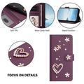 Samsung Galaxy S26 Ultra Hearts and Flowers Wallet Case - Dark Purple