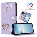 Samsung Galaxy S26 Ultra Hearts and Flowers Wallet Case - Light Purple