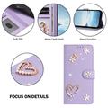 Samsung Galaxy S26 Ultra Hearts and Flowers Wallet Case - Light Purple