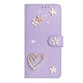 Samsung Galaxy S26 Ultra Hearts and Flowers Wallet Case - Light Purple