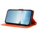 Samsung Galaxy S26 Ultra Hearts and Flowers Wallet Case - Orange
