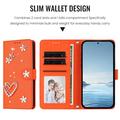 Samsung Galaxy S26 Ultra Hearts and Flowers Wallet Case - Orange