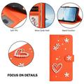 Samsung Galaxy S26 Ultra Hearts and Flowers Wallet Case - Orange