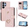 Samsung Galaxy S26 Ultra Hearts and Flowers Wallet Case - Pink