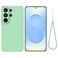 Samsung Galaxy S26 Ultra Liquid Silicone Case with Hand Strap - Green