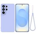 Samsung Galaxy S26 Ultra Liquid Silicone Case with Hand Strap - Purple