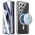 Samsung Galaxy S26 Ultra Magnetic Case with Tempered Glass Screen Protector - MagSafe Compatible - Silver