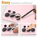 Samsung Galaxy S26 Ultra Northjo Full Protection Matte Metal and Tempered Glass Camera Lens Protector - Pink