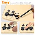 Samsung Galaxy S26 Ultra Northjo Full Protection Matte Metal and Tempered Glass Camera Lens Protector - Gold