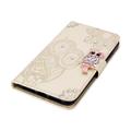 Samsung Galaxy S26 Ultra Owl Rhinestone Wallet Case - Gold