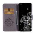 Samsung Galaxy S26 Ultra Owl Rhinestone Wallet Case - Grey
