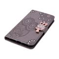 Samsung Galaxy S26 Ultra Owl Rhinestone Wallet Case - Grey