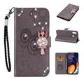 Samsung Galaxy S26 Ultra Owl Rhinestone Wallet Case - Grey