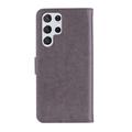 Samsung Galaxy S26 Ultra Owl Rhinestone Wallet Case - Grey