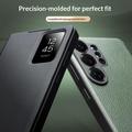 Samsung Galaxy S26 Ultra Qialino Smart View Flip Leather Case - Green