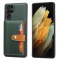 Samsung Galaxy S26 Ultra Retro Style Case with Wallet - Green