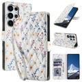 Samsung Galaxy S26 Ultra Rhombic Floral Wallet Case - Colorful Flowers