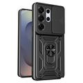 Samsung Galaxy S26 Ultra Rotary Ring Hybrid Case with Camera Shield - Black