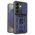 Samsung Galaxy S26 Ultra Rotary Ring Hybrid Case with Camera Shield - Blue