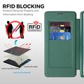 Samsung Galaxy S26 Ultra Stylish Magnetic Flip Case with RFID Card Slots - Blackish Green