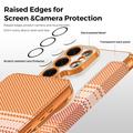 Samsung Galaxy S26 Ultra Stylish Magnetic Flip Case with RFID Card Slots - Orange