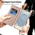 Samsung Galaxy S26 Ultra Stylish Magnetic Flip Case with RFID Card Slots - Pink