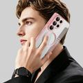 Samsung Galaxy S26 Ultra Stylish Magnetic Flip Case with RFID Card Slots - Pink