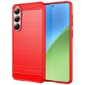 Samsung Galaxy S26+ Brushed TPU Case - Carbon Fiber - Red