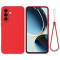 Samsung Galaxy S26+ Liquid Silicone Case with Hand Strap - Red