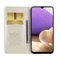 Samsung Galaxy S26+ Owl Rhinestone Wallet Case - Gold