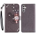 Samsung Galaxy S26+ Owl Rhinestone Wallet Case - Grey