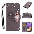 Samsung Galaxy S26+ Owl Rhinestone Wallet Case - Grey
