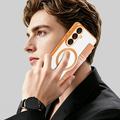 Samsung Galaxy S26+ Stylish Magnetic Flip Case with RFID Card Slots - Orange
