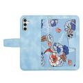 Samsung Galaxy S27 Floral Wallet Case with Card Slots - Baby Blue