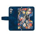 Samsung Galaxy S27 Floral Wallet Case with Card Slots - Dark Blue