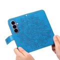 Samsung Galaxy S27 Mandala Wallet Case with Wrist Strap - Blue