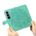 Samsung Galaxy S27 Mandala Wallet Case with Wrist Strap - Mint Green