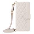 Samsung Galaxy S27 Pro Luxury Quilted Wallet Case - White