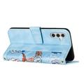 Samsung Galaxy S27+ Floral Wallet Case with Card Slots - Baby Blue