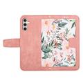 Samsung Galaxy S27+ Floral Wallet Case with Card Slots - Pink