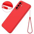 Samsung Galaxy S27+ Liquid Silicone Case with Hand Strap - Red